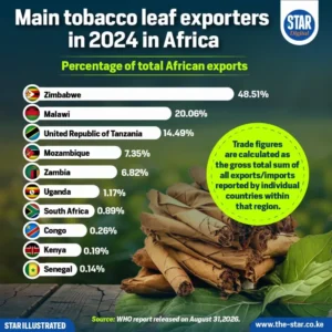 Zimbabwe Leads Africa’s Tobacco Leaf Exports With 48.5% Market Share